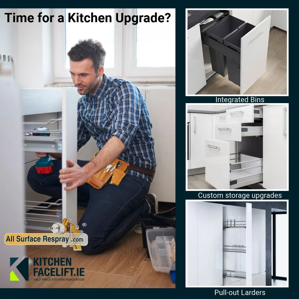 Time for a kitchen upgrade? Integrated bins, custom storage upgrades and pull-out larders from Kitchen Facelift